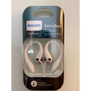Philips SHS3300 Flexible Fit Earhook Extra Bass Headphones  | White | Open Box